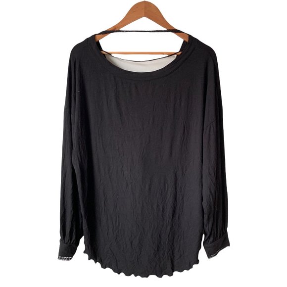 Free People Shimmy Shake Knit Top Small Cowboy Black - Picture 4 of 5